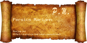 Persics Mariann névjegykártya